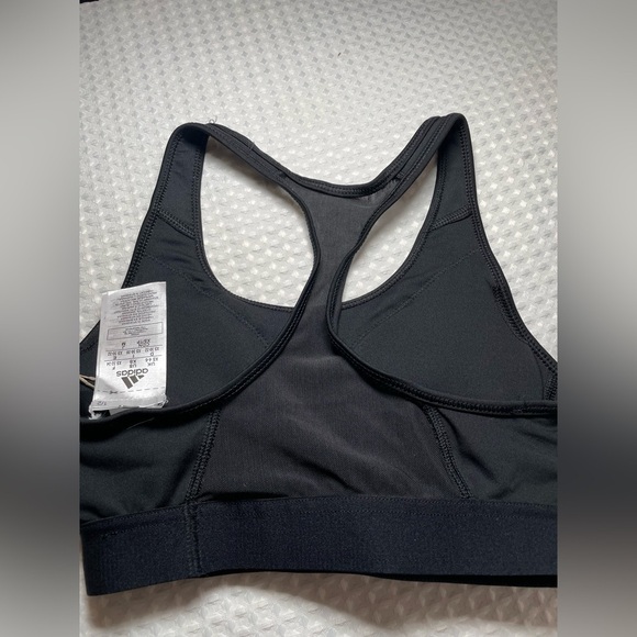 Spots Bra XS ADIDAS LOGO Spell Out Black Don't Rest Alphaskin M Support Trainer - Picture 7 of 13